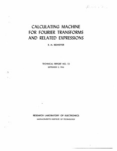 CALCULATING  MACHINE AND  RELATED  EXPRESSIONS R. M.  REDHEFFER