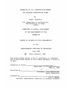 POTENTIAL OF  U.S.  CONSTRUCTION  MARKET by Fumio  Sugimoto