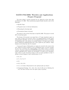 MATH 5750/6880: Wavelets and Applications Project Proposal