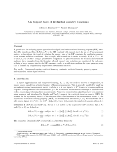 On Support Sizes of Restricted Isometry Constants Jeffrey D. Blanchard