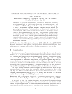 MINIMALLY SUPPORTED FREQUENCY COMPOSITE DILATION WAVELETS Jeffrey D. Blanchard