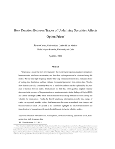 How Duration Between Trades of Underlying Securities Affects Option Prices