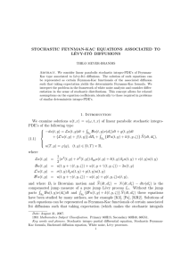 STOCHASTIC FEYNMAN-KAC EQUATIONS ASSOCIATED TO L´ EVY-IT ˆ O DIFFUSIONS