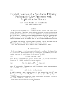 Explicit Solution of a Non-linear Filtering Problem for L´evy Processes with