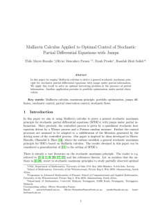 Malliavin Calculus Applied to Optimal Control of Stochastic Thilo Meyer-Brandis