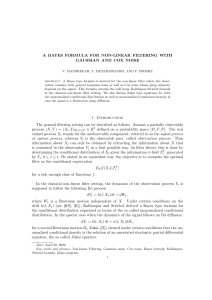 A BAYES FORMULA FOR NON-LINEAR FILTERING WITH GAUSSIAN AND COX NOISE