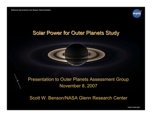 Solar Power for Outer Planets Study