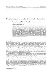 Gravity coupled to a scalar field in extra dimensions IOP Publishing