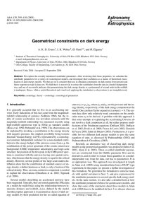 Astronomy Astrophysics Geometrical constraints on dark energy &amp;