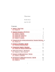Exercises Contents Fredrik Meyer April 22, 2015