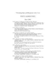 Vitenskapelige publikasjoner siste 5 ˚ ar FRITZ ALBREGTSEN Mars 2001