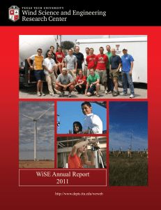 Wind Science and Engineering Research Center WiSE Annual Report 2011