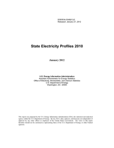State Electricity Profiles 2010  January 2012