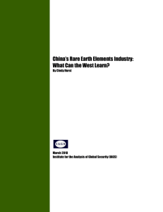 China’s Rare Earth Elements Industry: What Can the West Learn? March 2010