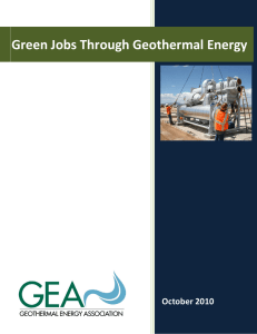 Green Jobs Through Geothermal Energy October 2010