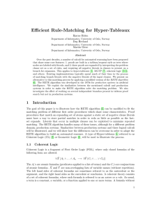 Efficient Rule-Matching for Hyper-Tableaux Bjarne Holen Dag Hovland