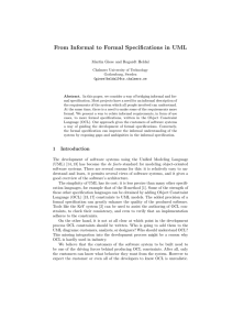 From Informal to Formal Specifications in UML