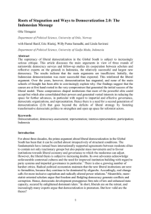 Roots of Stagnation and Ways to Democratization 2.0: The Indonesian Message