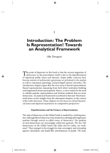 T Introduction: The Problem Is Representation! Towards an Analytical Framework