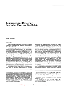 Communists and Democracy: Two Indian Cases and One Debate Tornqllist* by one