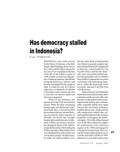 Has democracy stalled in Indonesia?