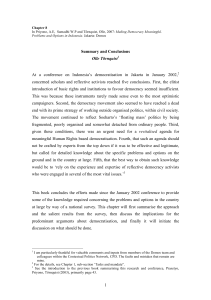 At  a  conference  on  Indonesia’s ... concerned scholars and reflective activists reached five conclusions. First, the... Summary and Conclusions