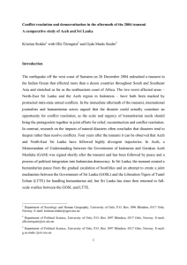 Conflict resolution and democratisation in the aftermath of the 2004... A comparative study of Aceh and Sri Lanka