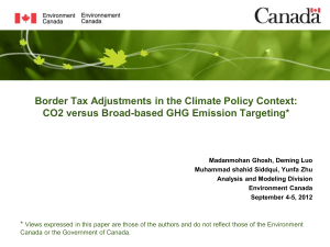 Border Tax Adjustments in the Climate Policy Context: