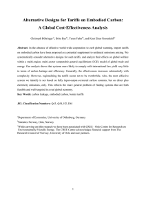 Alternative Designs for Tariffs on Embodied Carbon: A Global Cost-Effectiveness Analysis