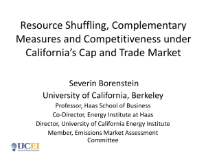 Resource Shuffling, Complementary Measures and Competitiveness under California’s Cap and Trade Market