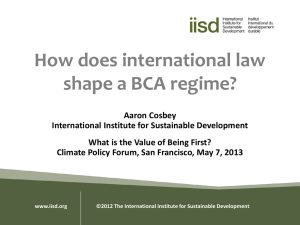 How does international law shape a BCA regime?