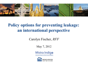 Policy options for preventing leakage: an international perspective RFF