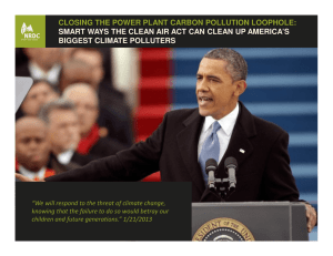 CLOSING THE POWER PLANT CARBON POLLUTION LOOPHOLE: BIGGEST CLIMATE POLLUTERS