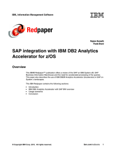 Red paper SAP integration with IBM DB2 Analytics Accelerator for z/OS