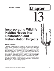 13 Chapter Incorporating Wildlife Habitat Needs into
