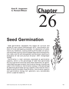 26 Chapter Seed Germination Kent R. Jorgensen