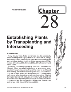 28 Chapter Establishing Plants by Transplanting and