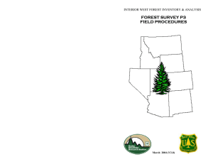 FOREST SURVEY P3 FIELD PROCEDURES INTERIOR WEST FOREST INVENTORY &amp; ANALYSIS