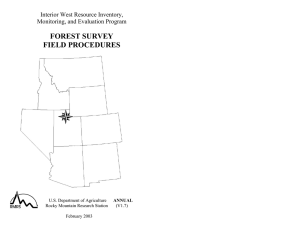 FOREST SURVEY FIELD PROCEDURES  Interior West Resource Inventory,