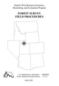 FOREST SURVEY FIELD PROCEDURES  Interior West Resource Inventory,