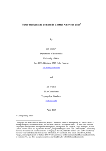 Water markets and demand in Central American cities