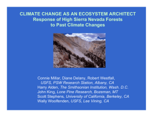 CLIMATE CHANGE AS AN ECOSYSTEM ARCHITECT to Past Climate Changes