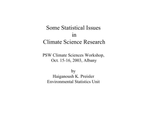 Some Statistical Issues in Climate Science Research