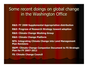 Some recent doings on global change in the Washington Office