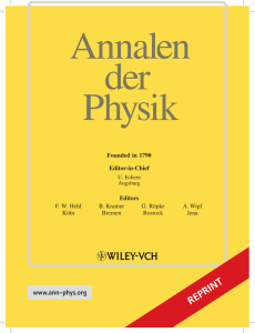 REPRINT www.ann-phys.org Founded in 1790 Editor-in-Chief