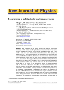 New Journal of Physics Decoherence in qubits due to low-frequency noise