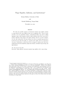 Wage Rigidity, Inflation, and Institutions ∗ Steinar Holden, University of Oslo and