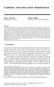 FAIRNESS AND INFLATION PERSISTENCE John C. Driscoll Steinar Holden Federal Reserve Board