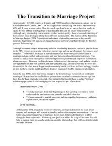 The Transition to Marriage Project