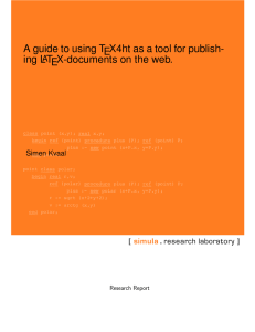 A guide to using TEX4ht as a tool for publish- A